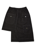 Asymmetrical Cargo Skirt - Dirt Denim