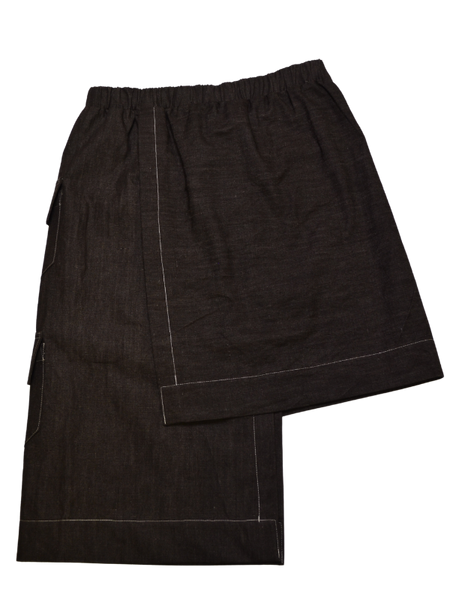 Asymmetrical Cargo Skirt - Dirt Denim