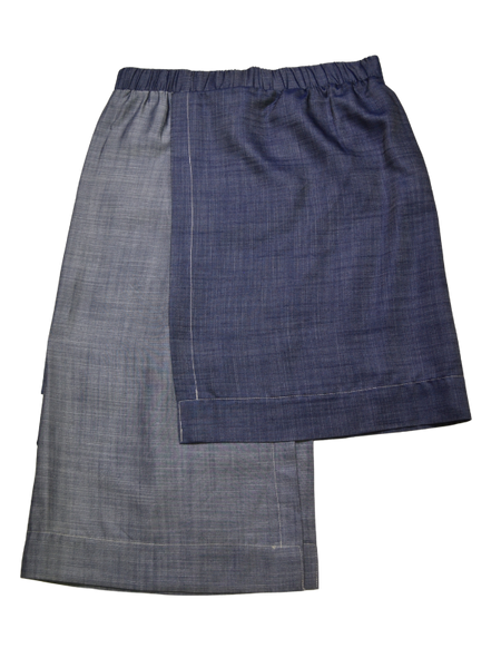Asymmetrical Cargo Skirt - Two Tone