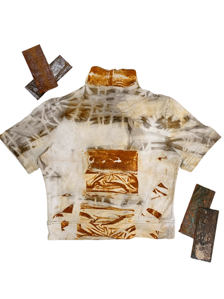Rust Dyed Cultivated Crop Top #1 - SMALL